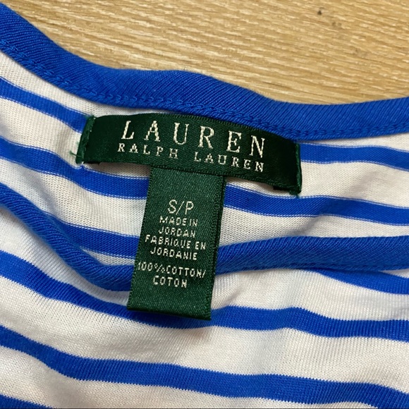 Ralph Lauren Cotton Striped Boatneck Tee with Ties - Picture 6 of 11
